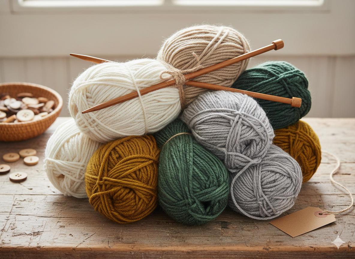 Premium yarn bundle in natural colors